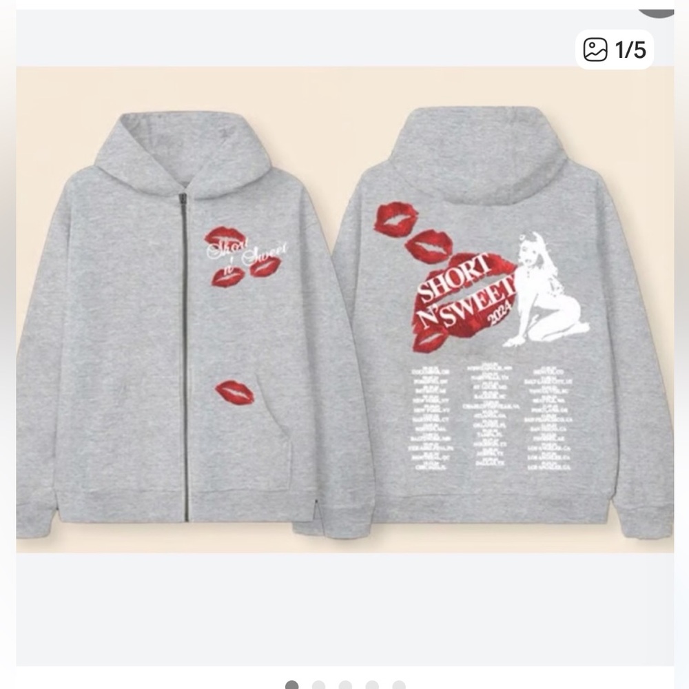 Gray Sabrina Carpenter short n sweet merch